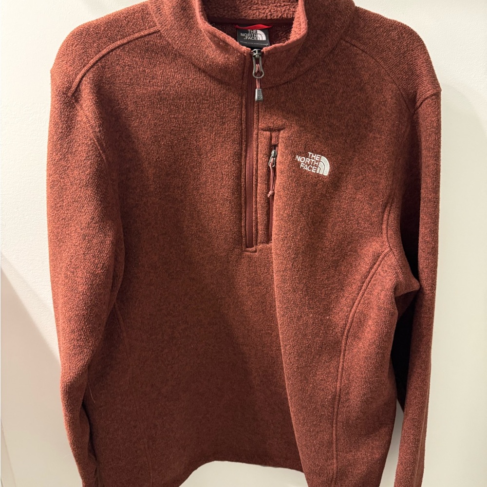 The North Face Men's Zip-Up Sweater in Rust